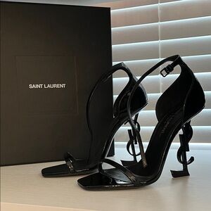 Saint Laurent Black Strappy Heels